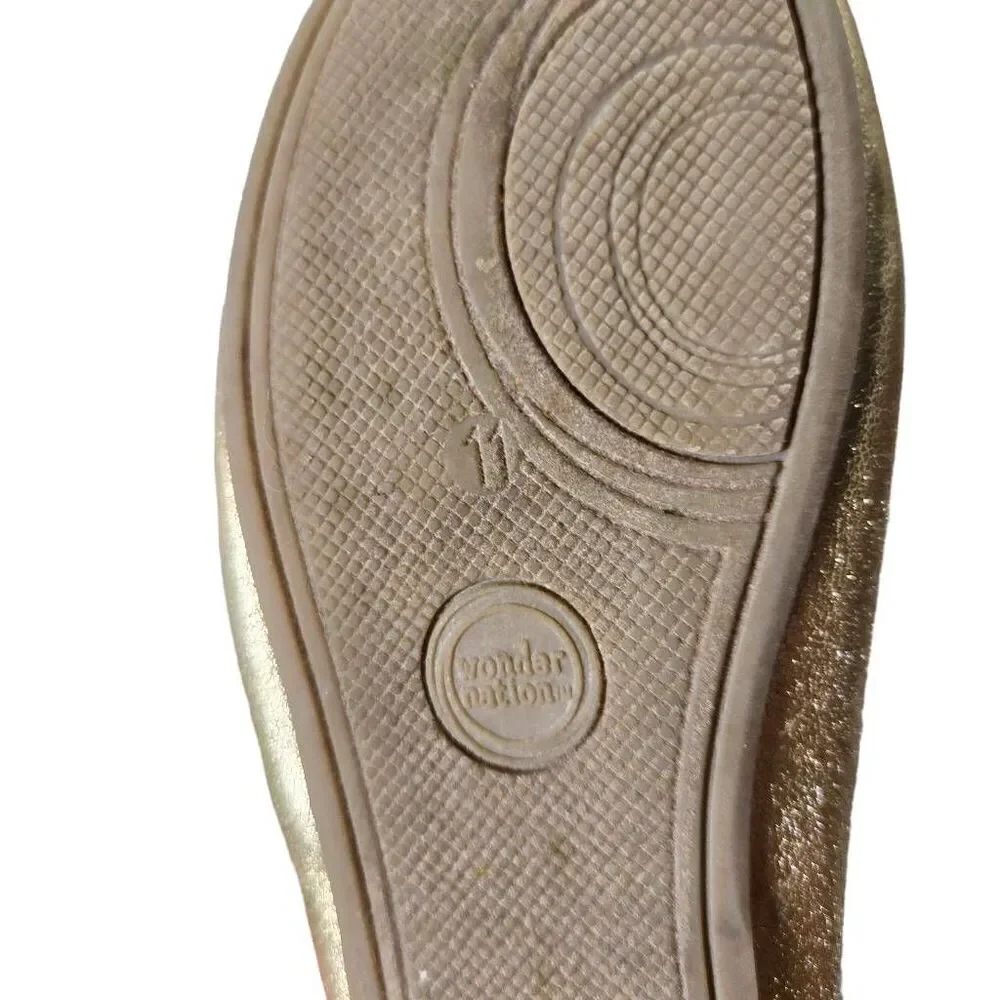 Wonder Nation gold slip-on Girls shoes 11